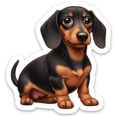 fat baby Dachshund sticker