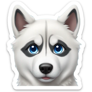 Black and white husky  sticker
