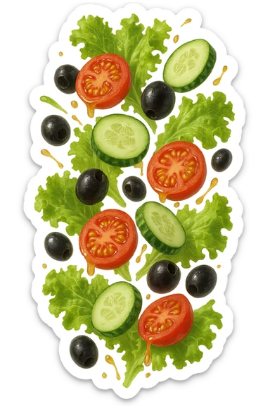 insalata che cade verticalmente sticker