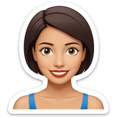 Marian Pabón, Puerto Rican actress with characteristic short hair, friendly smile, expressive face, Latina features sticker