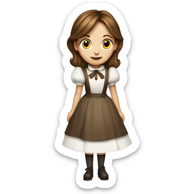 Alice in wonderland with Brown hair sticker