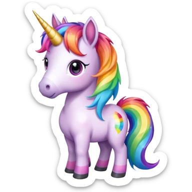 Cute Chibi pony unicorn colorful  sticker