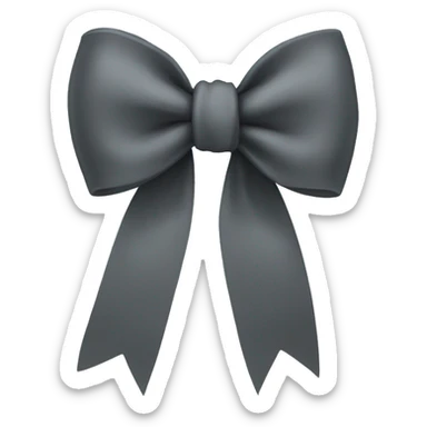 Charcoal grey bow sticker