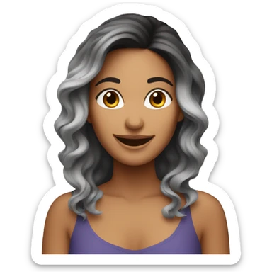 Happy Latina woman with ombré haie sticker
