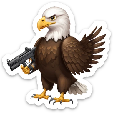 A bald eagle holding a AR-15 sticker