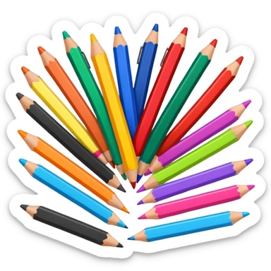 colored pencils and markers sticker