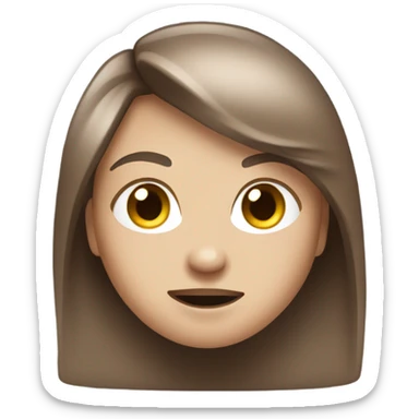Sassy emoji with white skin and brown hair sticker
