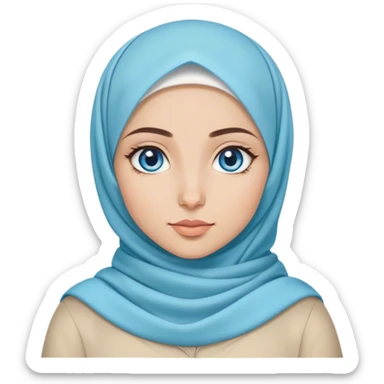 Turkish beautiful finish Konya girl blue eyes with spring design hijab  sticker