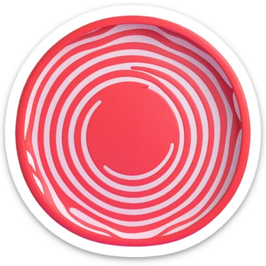 3D circular pattern, red and white color scheme, wavy lines, Coca-Cola style without brand name sticker