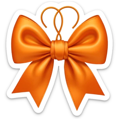 Orange heart bow sticker