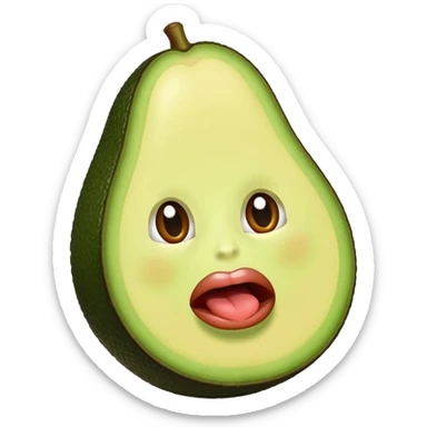 aguacate con labios grandes mordiendose un labio  sticker