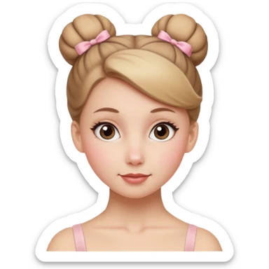 white girl with a ballet bun sticker