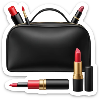 Makeup bag with makeup inside it sticker