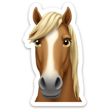light brown horse with a roached mane sticker