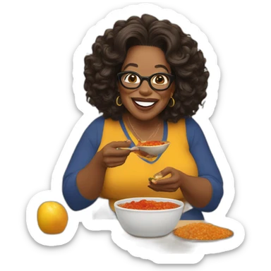 Oprah eating chutney sticker