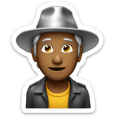 man with hat made of alluminium foil sticker