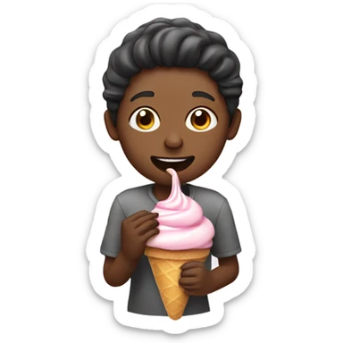 person eating a sweet treat sticker