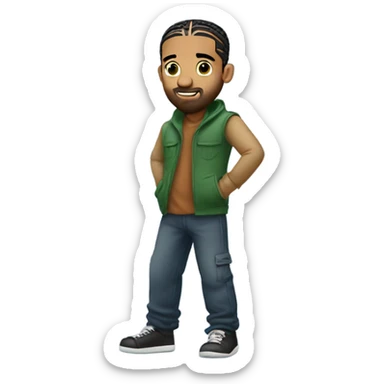Drake with cornrows sticker