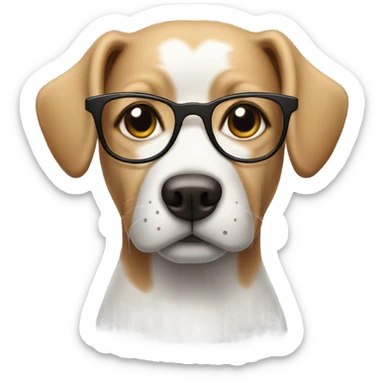 Dog with glasses sticker