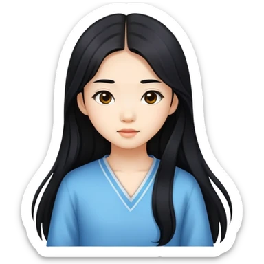 Pretty Asian teen girl sticker