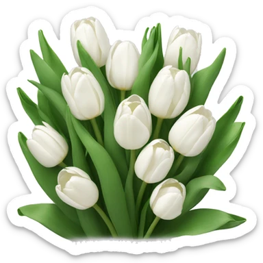 White tulips  sticker