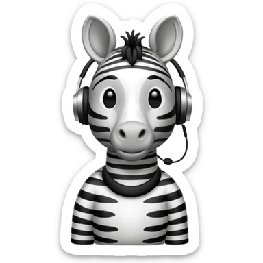 A zebra listening to music sticker