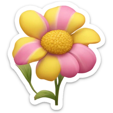 Pink and yellow flower sticker