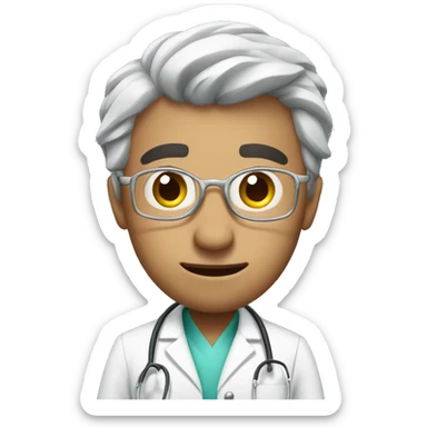 a doctor with the emotion of madness sticker