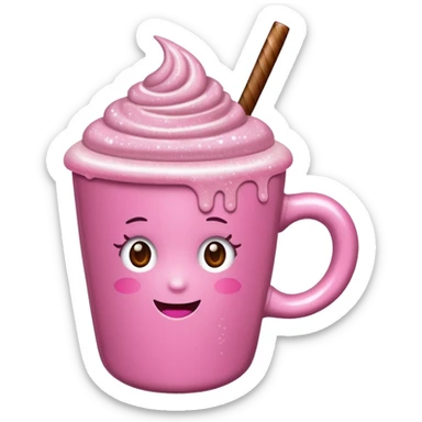 Pink sparkly mocha sticker