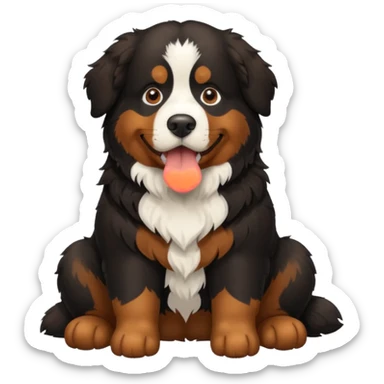 Generate a Bernese Mountain Dog that is just pooping sticker