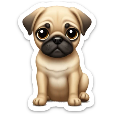 Fawn pug puppy sticker