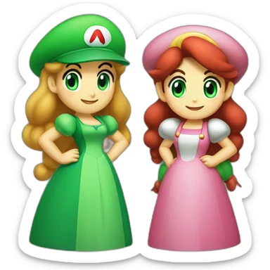 Mario and Luigi as girls sticker