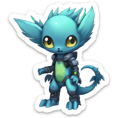 cute cool edgy ethereal alien punk Digimon-Fakemon-animal full body sticker