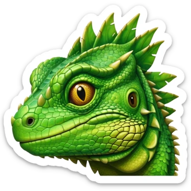 iguana's face  with the eyes that have like swirls sticker