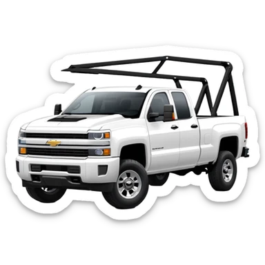 Maximum Destruction - Chevrolet 2500 truck (Model Year: 2022) (Iconic colour: white) - A ferocious truck featuring a vivid white base. Emphasize sharp, high-contrast black streaks across the body, creating a look of aggressive, explosive energy. sticker