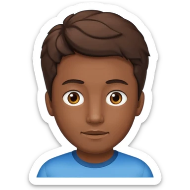 Crie um menino com cabelo castanho escuro com os olhos azuis sticker