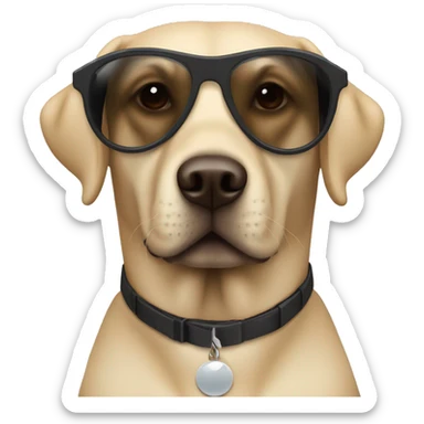 Labrador retriever with dark sunglasses on sticker