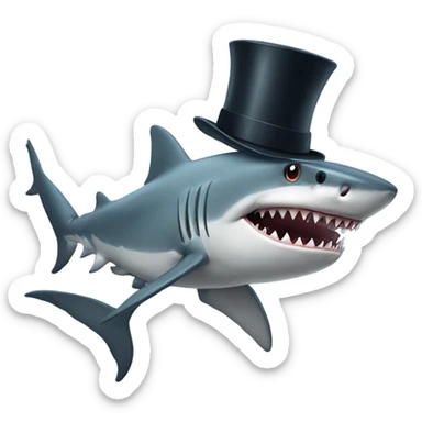 Shark with a top hat sticker