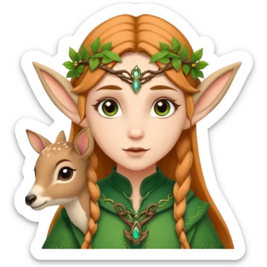 Cute Druid human like elf fawn with elf ears sticker