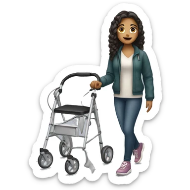 Latina girl with a walker sticker