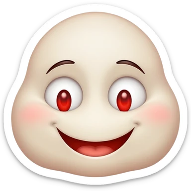 Relaxed smiley face with droopy red eyes, a lazy smile, looking high sticker