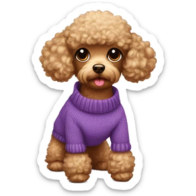 toy poodle wearing a sweater sticker