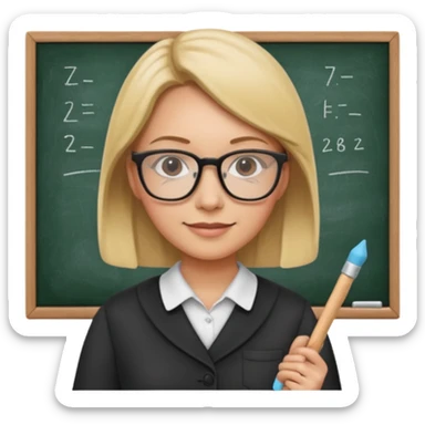 teacher at chalkboard sticker