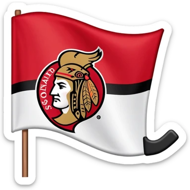 Ottawa Senators Hockey Flag sticker