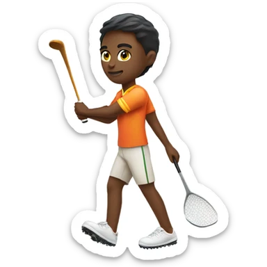 summer olympics boy golfing sticker