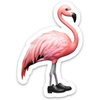 Flamingo wearing tap shoes sticker
