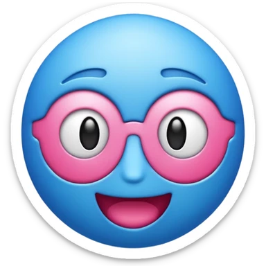 Emoji azul e rosa sticker