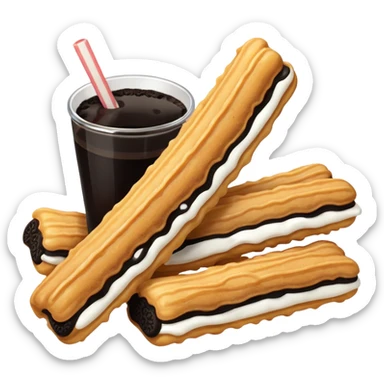 make the churros black like oreo cookie sticker