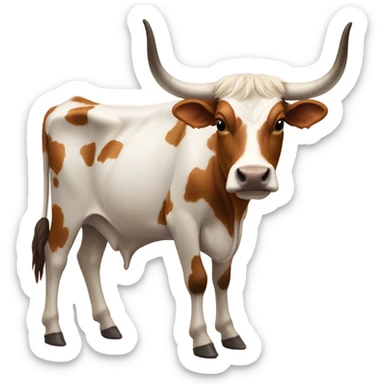 Longhorn with horns cut off sticker
