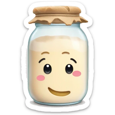 Bubbly Sourdough starter in a jar sticker